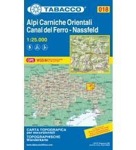 Ski Touring Maps Tabacco-Karte 018, Alpi Carniche Orientali, Canal del Ferro, Nassfeld 1:25.000 Tabacco