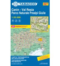 Ski Touring Maps Tabacco-Karte 027, Canìn, Val Resia, PN Prealpi Giulie 1:25.000 Tabacco
