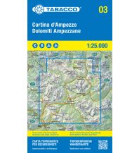 Mountainbike-Touren - Mountainbikekarten Tabacco-Karte 03, Cortina d'Ampezzo, Dolomiti Ampezzane 1:25.000 Tabacco