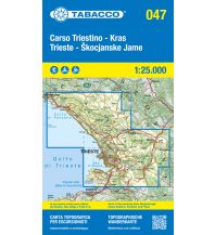 Mountainbike-Touren - Mountainbikekarten Tabacco-Karte 047, Carso Triestino/Kras/Karst, Trieste/Trst/Triest 1:25.000 Tabacco