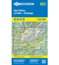 Ski Touring Maps Tabacco-Karte 023, Alpi Feltrine, Le Vètte, Cimònega 1:25.000 Tabacco
