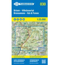 Skitourenkarten Tabacco-Karte 030, Brixen/Bressanone, Villnössertal/Val di Funes 1:25.000 Tabacco