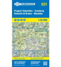 Mountainbike-Touren - Mountainbikekarten Tabacco-Karte 031, Pragser Dolomiten/Dolomiti di Braies, Enneberg/Marebbe 1:25.000 Tabacco