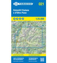 Ski Touring Maps Tabacco-Karte 021, Dolomiti Friuliane e d'Oltre Piave 1:25.000 Tabacco