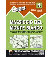 Wanderkarten Italien IGC-Wanderkarte 4, Massiccio del Monte Bianco/Mont Blanc-Massiv 1:50.000 IGC