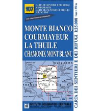 Wanderkarten Italien IGC-Wanderkarte 107, Monte Bianco, Courmayeur, Chamonix, La Thuile 1:25.000 IGC