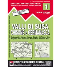 Wanderkarten Italien IGC-Wanderkarte 1, Valli di Susa, Chisone e Germanasca 1:50.000 IGC
