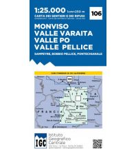 Hiking Maps Italy IGC-Karte 106, Monviso, Valle Varaita, Valle Po, Valle Pelice 1:25.000 IGC