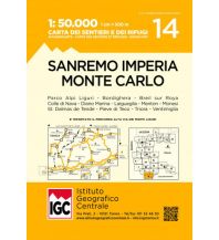 Wanderkarten Italien IGC-Wanderkarte 14, San Remo, Imperia, Monte Carlo 1:50.000 IGC