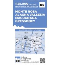 Hiking Maps Italy IGC Wanderkarte 109, Monte Rosa, Alagna, Macugnaga, Gressoney 1:25.000 IGC