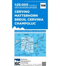 Wanderkarten Italien IGC WK 108 Italien Alpin - Cervino/Matterhorn, Breuil-Cervinia, Champoluc 1:25.000 IGC