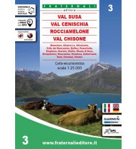 Wanderkarten Italien Fraternali-Wanderkarte 3, Val Susa/Susatal, Val Cenischia, Rocciamelone, Val Chisone 1:25.000 Fraternali