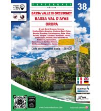 Hiking Maps Italy Fraternali Wanderkarte 38, Bassa Valle di Gressoney, Bassa Val d’Ayas, Oropa 1:25.000 Fraternali