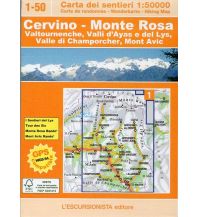 Hiking Maps Italy Escursionista-Karte 1-50, Cervino/Matterhorn, Monte Rosa 1:50.000 L'Escursionista