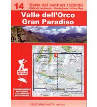 Hiking Maps Italy Carta dei sentieri 14, Valle dell'Orco, Gran Paradiso 1:25.000 L'Escursionista