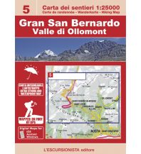 Hiking Maps Italy Carta dei sentieri 5, Gran San Bernardo, Valle di Ollomont 1:25.000 L'Escursionista