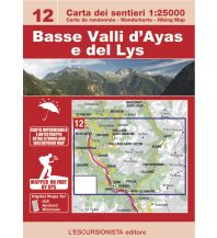 Hiking Maps Italy Escursionista-Karte 12, Basse Valli d'Ayas e del Lys 1:25.000 L'Escursionista