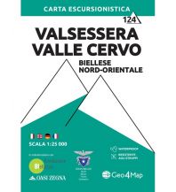 Hiking Maps Italy Geo4Map Wanderkarte 124, Valsessera, Valle Cervo 1:25.000 Geo4map 