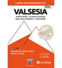 Hiking Maps Italy Geo4Map-Wanderkarte 104, Valsesia Quadrante Nord-Ovest 1:25.000 Geo4map