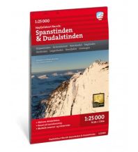 Hiking Maps Scandinavia Calazo Høyfjellskart Spanstinden & Dudalstinden 1:25.000 Calazo