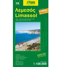Road Maps Cyprus Orama Zypern Road & Tourist Map 13, Limassol 1:100.000 Orama Editions