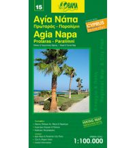 Road Maps Cyprus Orama Zypern Road & Tourist Map 15, Agia Napa, Protaras, Paralimni 1:100.000 Orama Editions