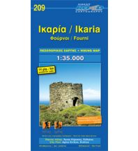 Hiking Maps Aegean Islands Road Hiking Map 209, Ikaría, Foúrni 1:35.000 Road Editions
