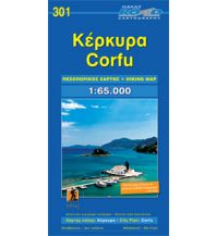 Hiking Maps Ionian Islands Road Hiking Map 301, Corfu/Korfu 1:65.000 Road Editions