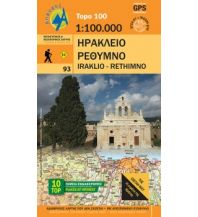Road Maps Greece Anavasi Topo Map 100.93, Iráklio, Réthimno (Kreta) 1:100.000 Anavasi