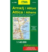 Straßenkarten Road Editions Präfekturkarte 168 - Attika / Athen Präfektur 1:140.000 mit Golf von Euböa, Saronischr Golf Orama Editions