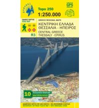Straßenkarten Griechenland Anavasi Topo 250 Map R3, Central Greece/Mittelgriechenland, Thessaly/Thessalien, Epirus 1:250.000 Anavasi