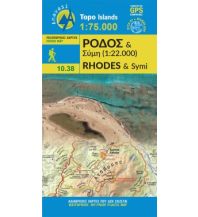 Inselkarten Ägäis Anavasi Topo Island Map 10.38, Rhodes/Ródos/Rhodos 1:75.000 Anavasi