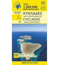 Straßenkarten Griechenland Anavasi Regional Map R1 Griechenland - Cyclades / Kykladen & Argosaronic Islands 1:200.000 Anavasi