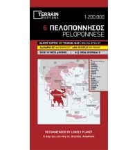 Road Maps Terrain Map 6, Peloponnese/Peloponnes 1:200.000 Terrain Maps