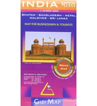 Straßenkarten Gizi Map India, Road Map Gizi Map