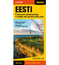 Road Maps Baltic states Estonian Road Map with Cycling Routes 1:425.000 Regio
