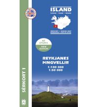 Hiking Maps Iceland Sérkort 1, Reykjanes, Þingvellir 1:100.000/1:50.000 Mal og menning