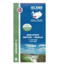 Hiking Maps Iceland Gullfoss Geysir, Hekla 1:100.000 / 1:50.000 Mal og menning