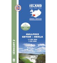 Hiking Maps Iceland Sérkort 2, Gullfoss Geysir, Hekla 1:100.000/1:50.000 Mal og menning