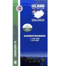 Hiking Maps Iceland Sérkort 9, Hornstrandir 1:100.000/1:55.000 Mal og menning