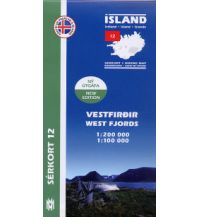 Hiking Maps Iceland Sérkort 12, Vestfirđir/West Fjords 1:200.000 / 1:100.000 Mal og menning