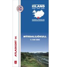 Wanderkarten Island MM Island Atlaskort 14, Mýrdalsjökull 1:100.000 Mal og menning