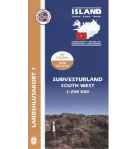 Road Maps Island - Landshlutakort Sudvesturland. South West Mal og menning