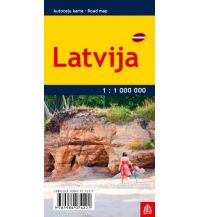 Road Maps Baltic states Jana Seta Pocket Road Map - Lettland Latvija 1:1.000.000 Jana Seta