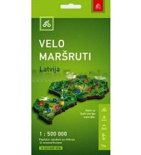 Radkarten Cycling Routes Tourism Map Latvia 1:500.000 Jana Seta