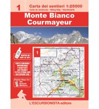 Hiking Maps Italy Escursionista-Karte 1, Monte Bianco/Mont Blanc, Courmayeur 1:25.000 L'Escursionista