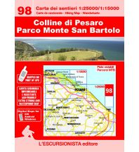 Hiking Maps Apennines Escursionista-Karte 98, Colline di Pesaro, Parco Monte San Bartolo 1:25.000 L'Escursionista