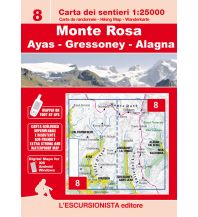 Wanderkarten Italien Escursionista-Karte 8, Monte Rosa, Ayas, Gressoney, Alagna 1:25.000 L'Escursionista