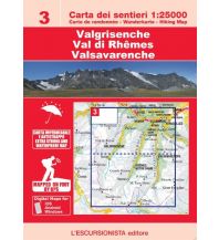 Hiking Maps Italy Escursionista-Karte 3, Valgrisenche, Val di Rhêmes, Valsavarenche 1:25.000 L'Escursionista