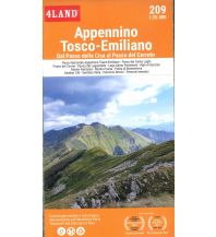 Wanderkarten Apennin 4Land Wanderkarte 207, Appenino Tosco-Emiliano 1:25.000 4Land